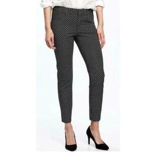 OLD NAVY 6 Mid Rise Pixie Skinny Ankle Pants Geometric Print Black White